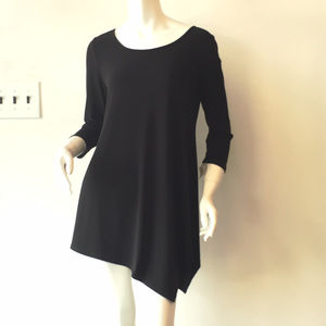 NWT   Clara Sun Woo Scoop Neck Top with Uneven Hem